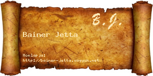 Bainer Jetta névjegykártya